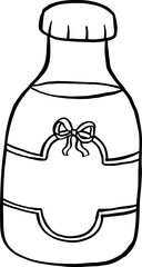 Farmer Market Bottle of Milk Cartoon Doodle Outline