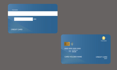 Set of Credit Cards Light Blue Gradien Colors