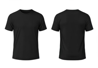 Naklejka premium Black TShirt Template Front and Back View Mockup Design men style white style cotton apparel fashion