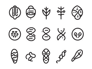 DNA Helix Line Art for Scientific Research and Education