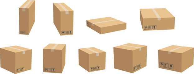 Cardboard Boxes in Different Perspectives, carton box