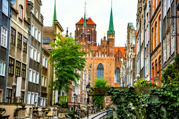 Architecture of Mariacka street in Gdansk is one of the most notable tourist attractions in Gdansk, Poland.