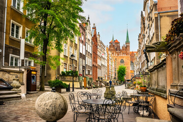 Architecture of Mariacka street in Gdansk is one of the most notable tourist attractions in Gdansk, Poland.