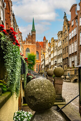 Architecture of Mariacka street in Gdansk is one of the most notable tourist attractions in Gdansk, Poland.