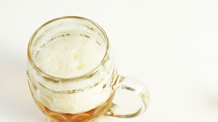 Light beer in a glass