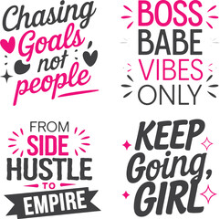 Empowered Hustle The Self Made Brand Revolution typography vector file