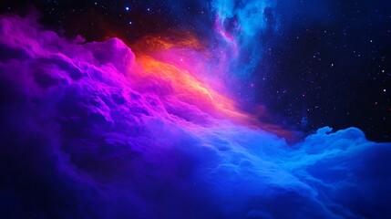 Fototapeta premium Celestial Tapestry, A Vibrant Symphony of Cosmic Clouds and Distant Stars