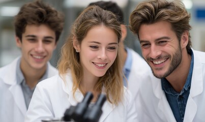 Fototapeta premium Students studying in lab