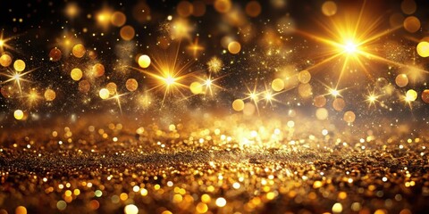 Glittering gold sparkles against a darkened background, with intricate patterns of shine and light scattered throughout, creating an aura of luxury and opulence , luxury, elegance