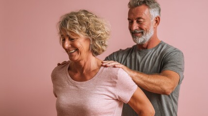 Patient with Parkinson's disease undergoing physiotherapy with assistance