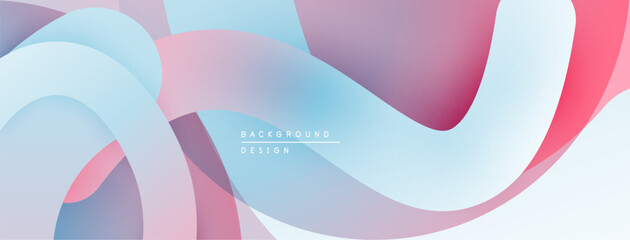 Abstract flowing shapes, pastel colors blend. Soft gradients create modern background design. Minimalist aesthetic, smooth curves dominate composition.