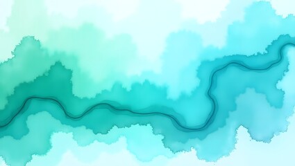 Obraz premium Abstract blue sky texture with watercolor clouds and a vintage world map suggests a bright, airy atmosphere