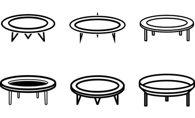 Trampoline Designs, Circular Bounce Equipment, Trampoline Illustrations, Jumping Circles