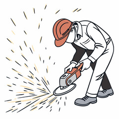 Fototapeta premium grinding sparks vector, white background