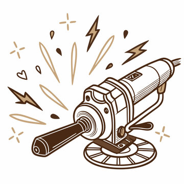 grinding machine brown and white clip art preview