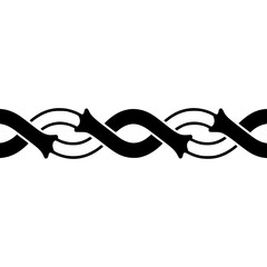 Black Celtic Knot Border on White: Minimalist Design