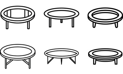 Trampoline Designs, Circular Bounce Equipment, Trampoline Illustrations, Jumping Circles
