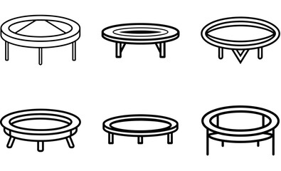 Trampoline Designs, Circular Bounce Equipment, Trampoline Illustrations, Jumping Circles