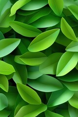 Fototapeta premium A close up of green leaves with a lot of detail. The leaves are very green and appear to be very fresh