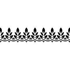 Elegant Black Leaf Border on White Background