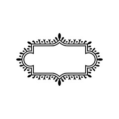 Elegant Decorative Frame with Ornate Border – Vector Illustration on White