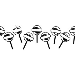 Monochrome Lollipops: Simple, Sweet, and Seamless Border Design