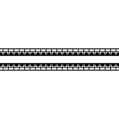 Abstract Geometric Pattern in Black and White, Repeatable Border Design