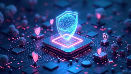 Digital brain protection system on a circuit board.