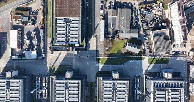 large scale, multi building redundant, data center, computing centers, AI, technology, information technology, cloud infrastrucutre. Aerial view.