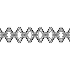 Wavy Geometric Black and White Pattern on Cream Background