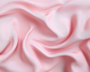 Obraz premium Soft folds of pastel pink fabric create a serene atmosphere ideal for showcasing cosmetics or fashion designs, evoking a gentle elegance that enchants the senses