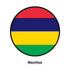 Obraz premium Mauritius country flag vector isolated on transparent background