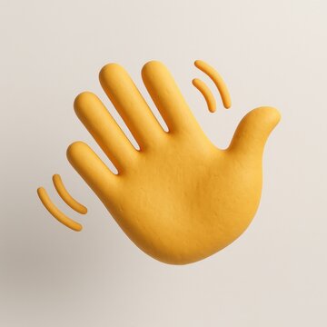 Friendly waving hand emoji
