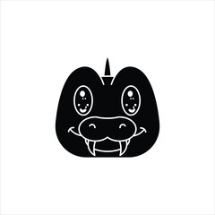 Crocodile Head Icon - Silhouette Vector