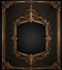 Black gold luxury background, intricate design, VIP coupon , certificate, elegant, texture