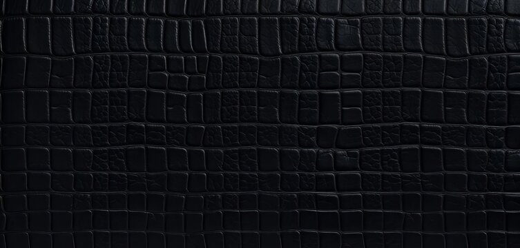 Black alligator leather seamless pattern, textured background, textile, luxury