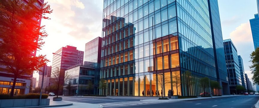 Modern glass office buildings, Rosario Norte, Las Condes, Santiago,  nueva las condes,  skyline