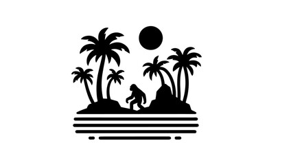 Jungle and animal logo vector icon 