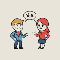 businessman and businesswoman final disition 
