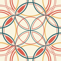 Fototapeta premium Seamless Geometric Pattern Set in Modern Retro Colors