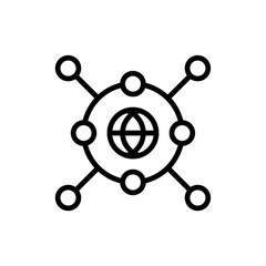 Fototapeta premium Global Network Icon Single