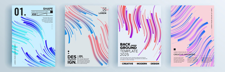 Modern abstract covers set, minimal covers design. Colorful geometric background, vector illustration.