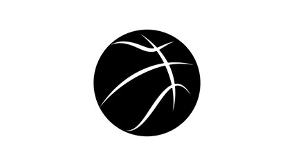 Basketball ball  shape, black isolated silhouette