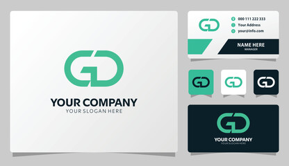 Modern GD logo design business card template perfect for branding