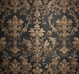 Elegant damask wallpaper with swirling floral motifs  ,  textile,  motifs