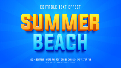 Obraz premium summer beach editable text effect