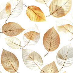 Fototapeta premium Hand-Drawn Blue and Grey Watercolor Leaves Isolated