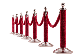 Elegant Red Velvet Rope Stanchions Exclusive Event Access