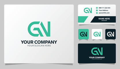 Modern GV logo design for business branding fresh and professional identity