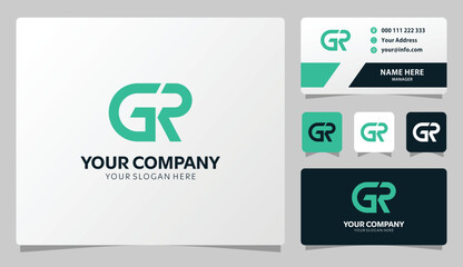 Modern GR logo design business branding elegant minimalist style